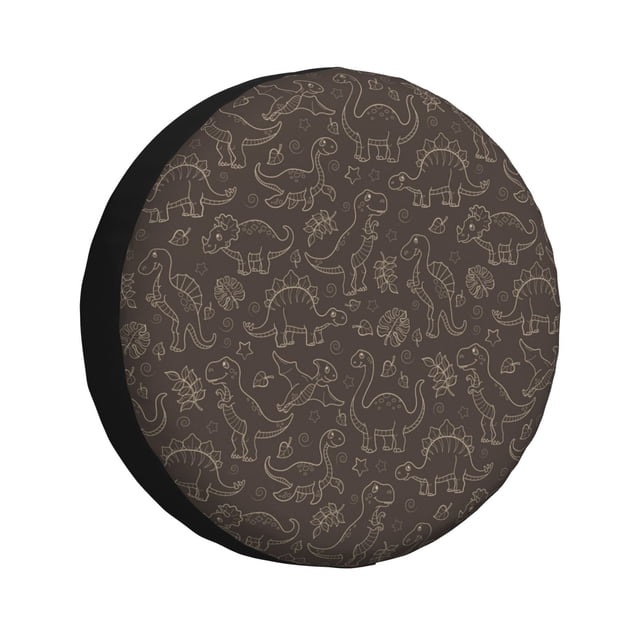 Fotbe Dinosaur Funda de Llanta de Repuesto con Estampado, Engrosada, Ajuste Universal para Jeep, Remolque, RV, SUV, Camión-14 inch