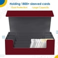 thumbnail image 2 of Eurhowing Trading Card Storage Box 2600+, Large Deck Case with Magnetic Closure & Dividers, PU Leather Card Holder Organizer for Magic Sports Game Cards, Red, 2 of 9