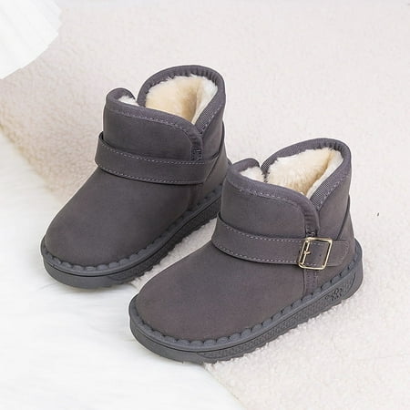 

Children‘s snow boots 2024 winter new small and medium-sized children‘s fashion fleece-lined thickened short boots soft bottom all-match cotton boots tide