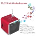thumbnail image 1 of Td-V26 Mini Altavoz Digital Receptor De Radio Fm Reproductor De Mp3 Barra De Sonido (Rojo), 1 of 7