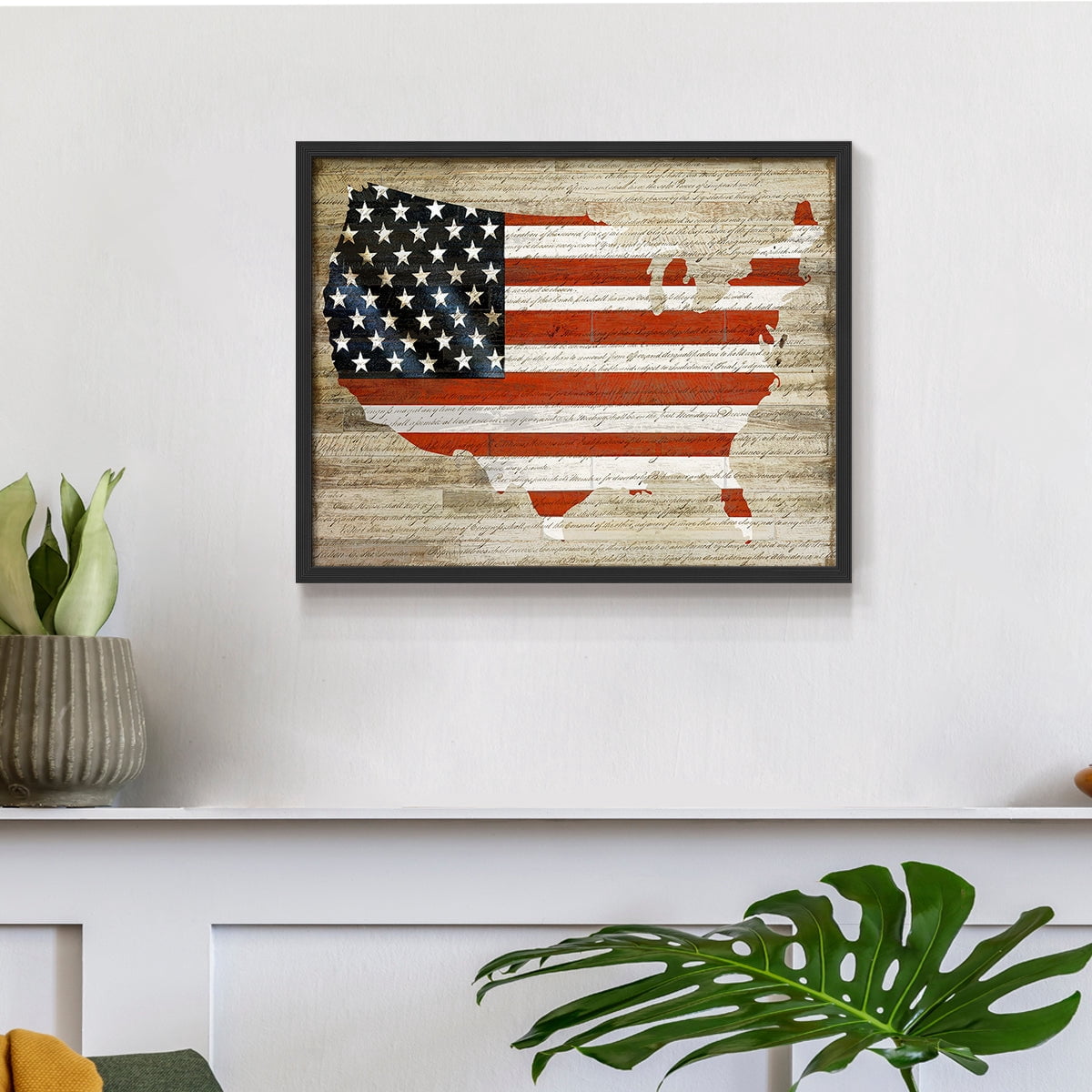 American Flag by Daniela Santiago - Restickable Framed Giclée Print