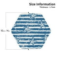 thumbnail image 2 of Lsque Ocean on Striped Pattern 4" Drink Coasters Set of 4, PVC Leather Absorbent Coasters, Table Coaster Set Decorative Coffee Cup Coasters Housewarming Gift -Hexagon, 2 of 6