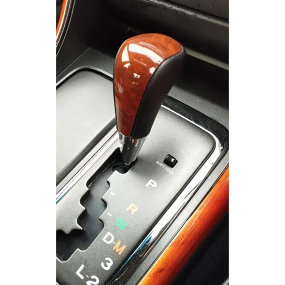 Possbay Leather Walnut Wood Grain Shift Knob Cover For Toyota 4Runner 2006-2014 – Black & Wood Look