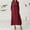 Wine, variant on WXLWZYWL Women's Cotton Linen Dress Long Sleeve Button Down Casual Waist V Neck Ruffled Maxi Dress with Pocket