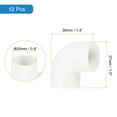 thumbnail image 2 of 20mm 90 Degree Elbow, 12Pcs Pipe Fittings Connectors, White, 2 of 7