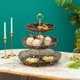 thumbnail image 5 of NIUBWJL 3 Tier Gold Cupcake Stand, Three-tier fruit platter Dessert Display Tower with Metal Rod, Tiered Serving Tray for Wedding, Birthday, Tea Party, Baby Shower, 5 of 5