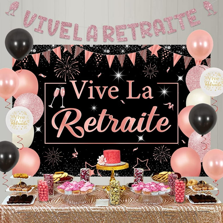 Retirement Party Decorations for Women, Happy Retirement Balloons, Banner  and Sash, Rose Gold Happy Retirement Backdrop for Happy Retirement Supplies