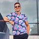 thumbnail image 4 of Balery pinkk flower crystal Skull Camisa Polo de Hombre con Estampado, de Manga Corta y Tejido Medio, Camisa Tipo Golf Polo-Medium, 4 of 6