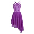 thumbnail image 2 of iEFiEL Girls Cross Back Ballet Dance Dress Lyrical Performance Dress Purple 11-12, 2 of 7
