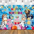 thumbnail image 3 of new Bluey 210x180cm Birthday Background Banner Anime Bluey Bingo Family Children's Birthday Party Decoration Background Cloth, 3 of 5