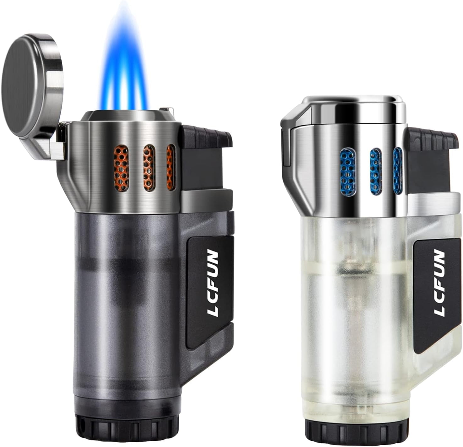 LcFun Torch Lighter 2 Pack Cigar Lighters Refillable Butane Lighters