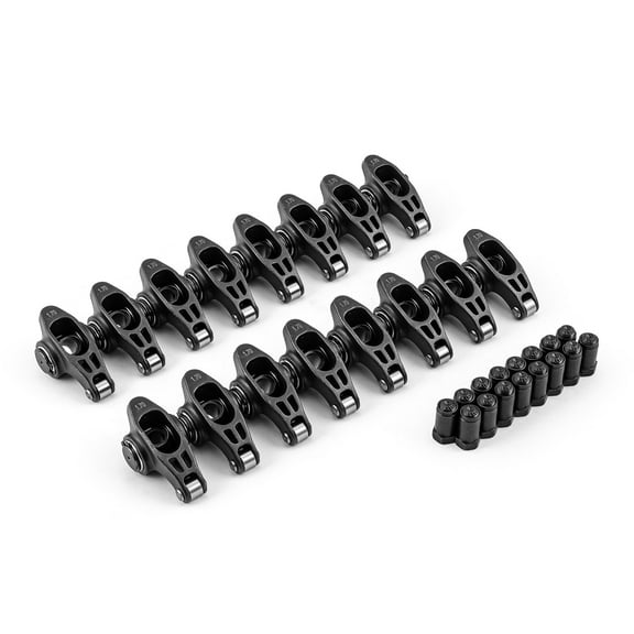 Speedmaster PCE261.1164 Compatible with Chevy BBC 454 1.7 Ratio 7/16" Ultra Black Chromoly Roller Rocker Arms Set