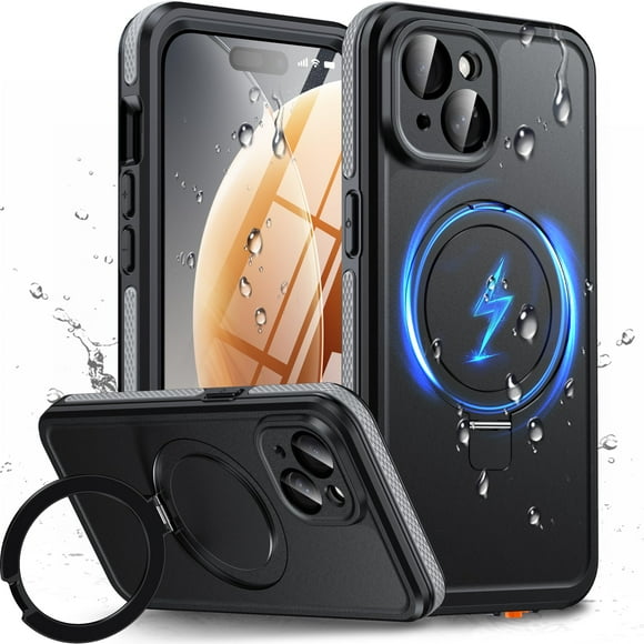 Funda impermeable Oterkin para iPhone 15 con protector de pantalla Bl