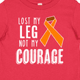 thumbnail image 4 of Inktastic Lost my Leg Not my Courage Limb Loss Awareness Orange Ribbon Boys or Girls Baby T-Shirt, 4 of 5