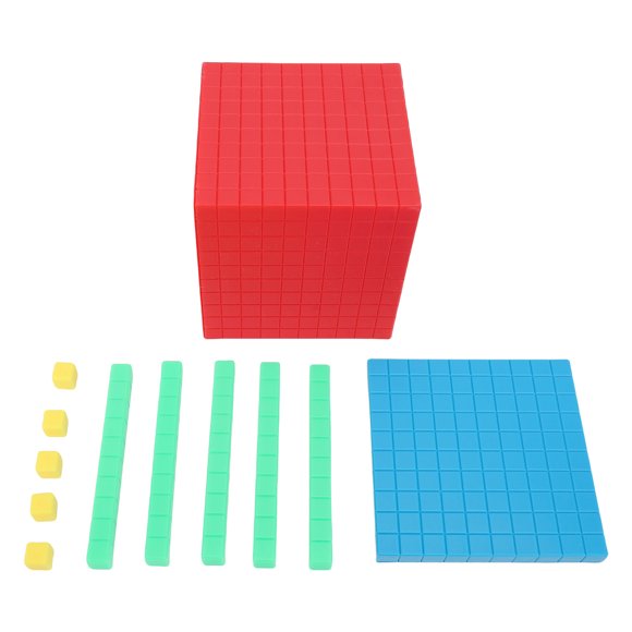 Base 10 Blocks, Easy Learning Math Counting Blocks Plastic Colorful for School