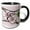 Black/White, variant on 3drose, Cherry Blossom Flower Monogram Initial E, 11oz Two-tone Red Mug