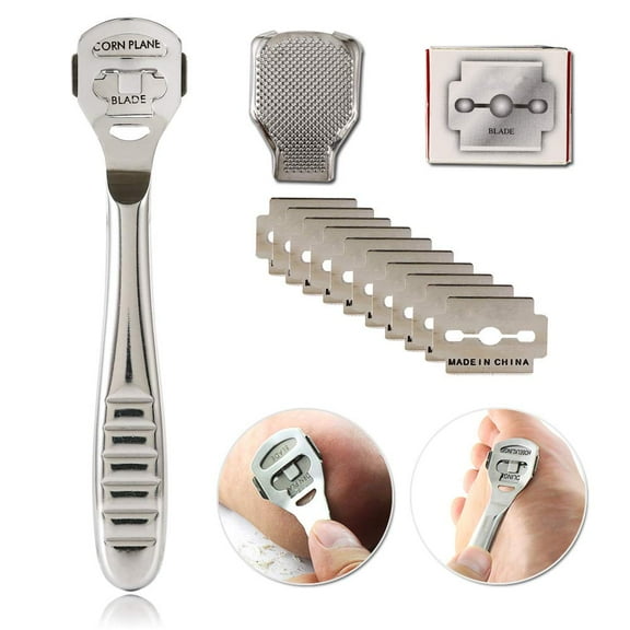 Artrylin Pedicure Callus Shaver Foot File Care Hard Skin Remover Callus Shaver Sets with Case, Foot File Heads & 10 Replacement Blade