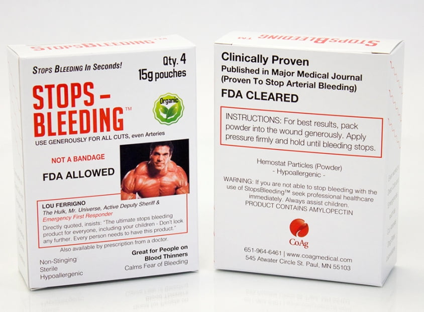 StopsBleeding Powder 4pack, 15 grams each