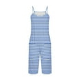 thumbnail image 5 of FAIWAD Rompers for Women Summer Casual Short Jumpsuits Overalls with Pockets Striped Jumpers, 5 of 5