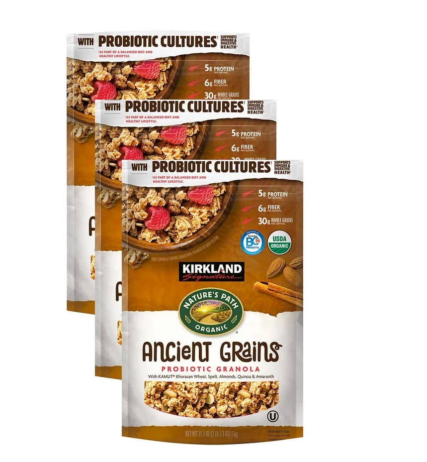 Kirkland Signature Organic Ancient Grain Granola, 35.3 oz 3PK