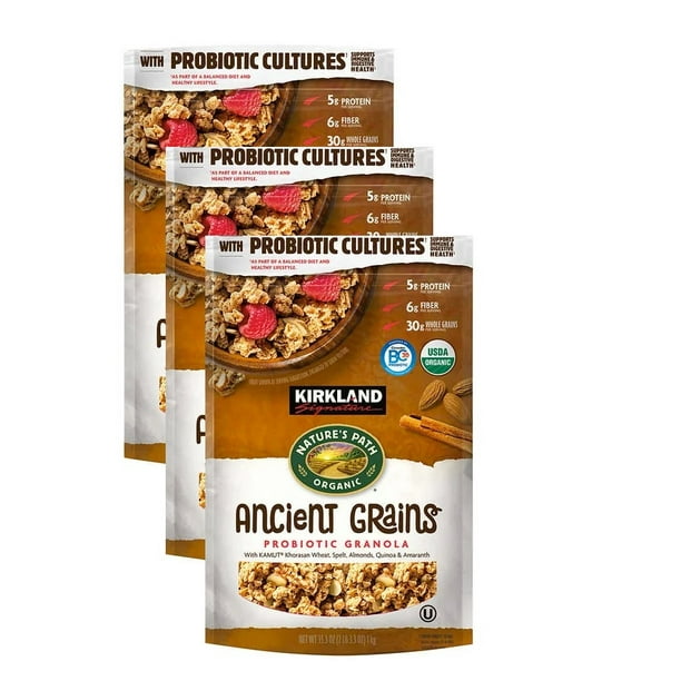 Kirkland Signature Organic Ancient Grain Granola, 35.3 oz 3PK