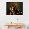 thumbnail image 2 of Nawypu Roaring lion canvas print wall decor, Animal Print, Lion canvas print art, Black White Lion Canvas Wall Art, Lion Portrait Canvas Print, Animal Canvas Print, Ready to Hang, kitchen wall art, 2 of 6