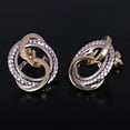 thumbnail image 3 of Italian 14k Yellow & White Gold Multiple Circle Love Knot Stud Earrings, 3 of 5