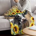 thumbnail image 3 of Farmhouse Cow Blanket Soft Cozy Warm Throw Blanket for Couch, Plush Fuzzy Flannel Fleece Blankets for Sofa, Pastoral Sunflower Botanical Brown Wooden Bed Blankets Lightweight Gifts for Women, 40"x50", 3 of 9