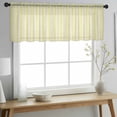 thumbnail image 2 of Yellow Striped Valance Curtains for Kitchen/Living Room/Bathroom/Bedroom Window, Rod Pocket Small Topper Half Short Window Curtains Voile Sheer Scarf, Modern Simple Farmhouse Beige Vintage 42"x12", 2 of 8