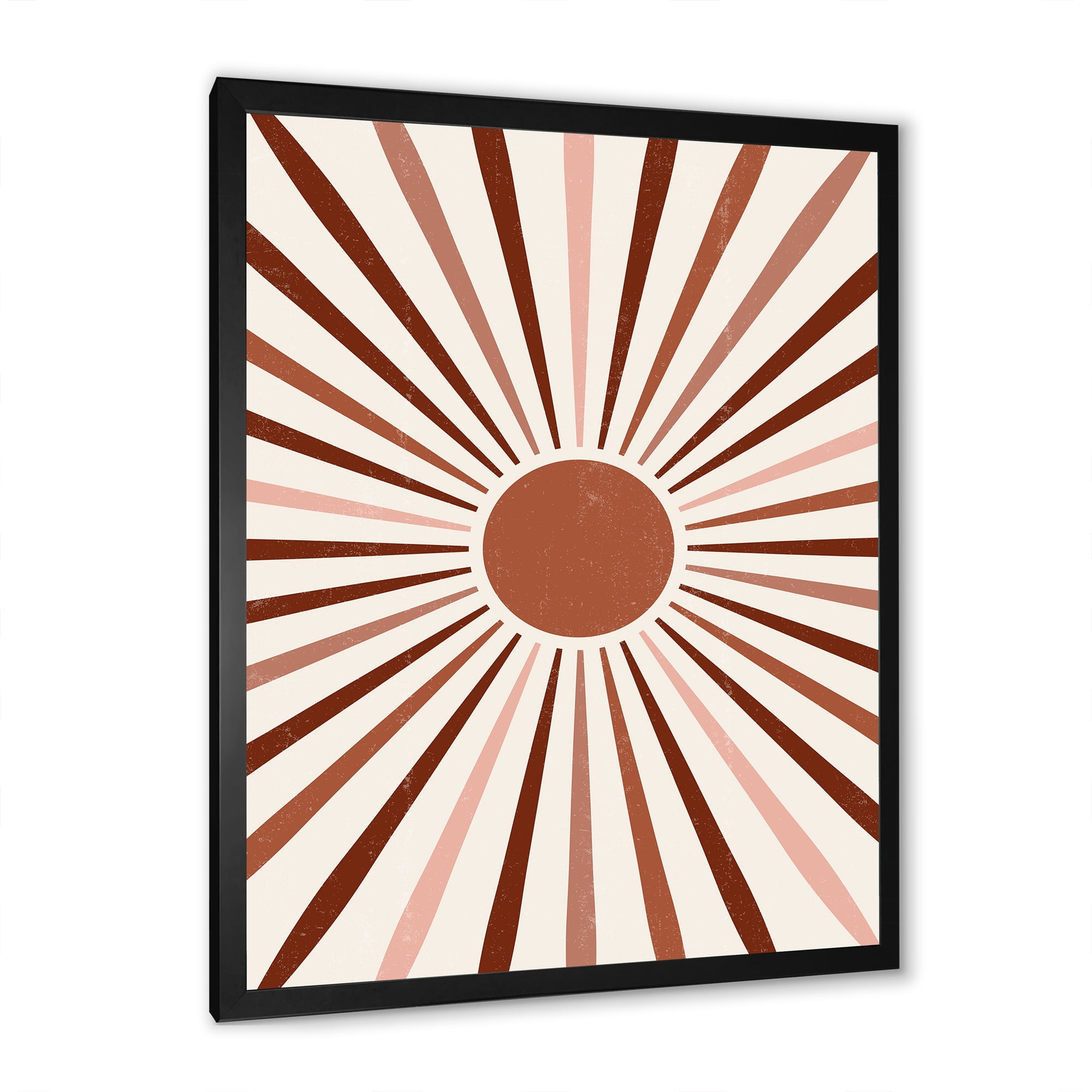 Designart 'Radiant Geometric Sun' Modern Framed Art Print