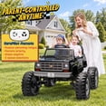 thumbnail image 5 of Joyracer Chevrolet Cheyenne 4WD 24 Volt Ride on Toys, Electric Car for Kids, Power Truck Wheels with Remote, Bluetooth, USB, LED Lights, Black, 5 of 16