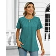 thumbnail image 3 of Rosvigor Blouses for Women Short Sleeve Shirts Casual Dressy Summer Tops with Pleats, 3 of 7