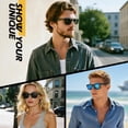 thumbnail image 3 of LINVO Classic Square Polarized Sunglasses for Men and Women UV400 Protection Retro Shades for Fishing, Driving & Hiking–2 Pairs, 3 of 7
