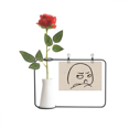 thumbnail image 1 of Get Angry Strabismus Face Cartoon Artificial Rose Flower Hanging Vases Decoration Bottle, 1 of 3
