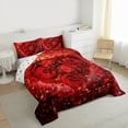 thumbnail image 3 of Castle Fairy Teens Female Men Chic Flower Rose Bedding Comforter Set 2pcs,Romantic Love Heart Print Twin Comforter Sets Microfiber,Happy Valentine's Day Breathable Bedding Set,Ultra Soft Home Decor, 3 of 8