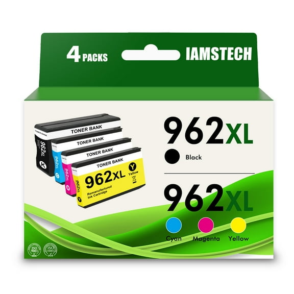 962XL 962 Ink Cartridges Compatible for HP 962 962XL Combo Pack for OfficeJet Pro 9015 9020 9018 9025 9010 9018 9019 Printer (4 Pack, Black, Cyan, Magenta, Yellow)