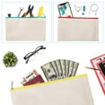 thumbnail image 2 of Bolsa de maquillaje de lona de algodón de 12 piezas, bolsa de cosméticos multiusos con bolsa de aseo de viaje con cremallera, bolsa para manualidades DIY en blanco, 2 of 5