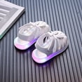 thumbnail image 3 of Girls Fisherman Sandals Light up Shoes Cute Bow Flat Summer Dress Shoes Comfy Lightweight Walking Shoes White 4 Infant, 3 of 6