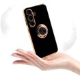 thumbnail image 6 of for Samsung Galaxy A54 5G Case with 2 Screen Protector, Built-in 360 Degree Rotation Ring Magnetic Stand, Luxury Shiny Plating Edge Shockproof Electroplated Protective Cover (Black/Golden), 6 of 12