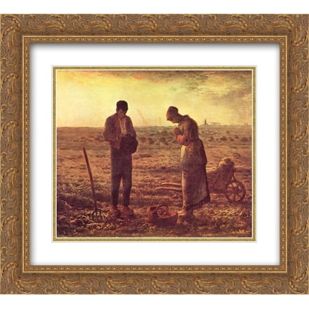 Jean Francois Millet 2x Matted 24x20 Gold Ornate Framed Art Print 'The Angelus'