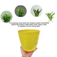 thumbnail image 5 of REGALWOVEN 19cm Dia Home Garden Plastic Round Plant Flower Pot Yellow, 5 of 7