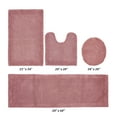 thumbnail image 2 of Better Trends 4 Piece Premium Bathroom Rug Set 100% Cotton Soft Tufted Bath Mat Water absorbent Reversible U shape Toilet Bath Rug Perfect for Bathroom, Shower and Bathtub Use, Pink - Edge Collection, 2 of 5