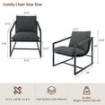 thumbnail image 6 of HNEBC Sling Accent Chair Indoor, Modern Chairs with 2 Removable Soft Cushion, Comfy Metal Framed Armchair and Seat Cushion Sofa Chairs for Living Room Bedroom Office (1PC,Dark Gray), 6 of 7