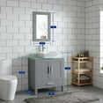 thumbnail image 2 of Goodyo 30" Gray Bathroom Vanity and Sink Combo MDF Wood Glass Top Heighten Cabinet w/Mirror Faucet and Drain, 2 of 8