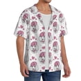 thumbnail image 4 of Xecao offers the Cute Poodle Dog for Men's Casual Short-sleeved Shirt, a button-up collared shirt with a pocket, perfect for beach vacations and yacht travel in the 4X-Large size., 4 of 7