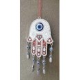 thumbnail image 3 of Turkish Blue Evil Eye Hamsa Hand Car Wall Hanging Decoration Ornament (Red), 3 of 4
