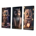 thumbnail image 3 of Designart "Adorable Knitted Pink Heart Owl IV" Animals Owl Wall Art Set Of 3 - Owl Pink Gallery Wall Set For Home Decor, 3 of 6