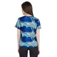 thumbnail image 5 of Moomaya WoMen's Printed Top T-shirt Casual Stretchable Jersey Top Short Sleeve Blouse, 5 of 9