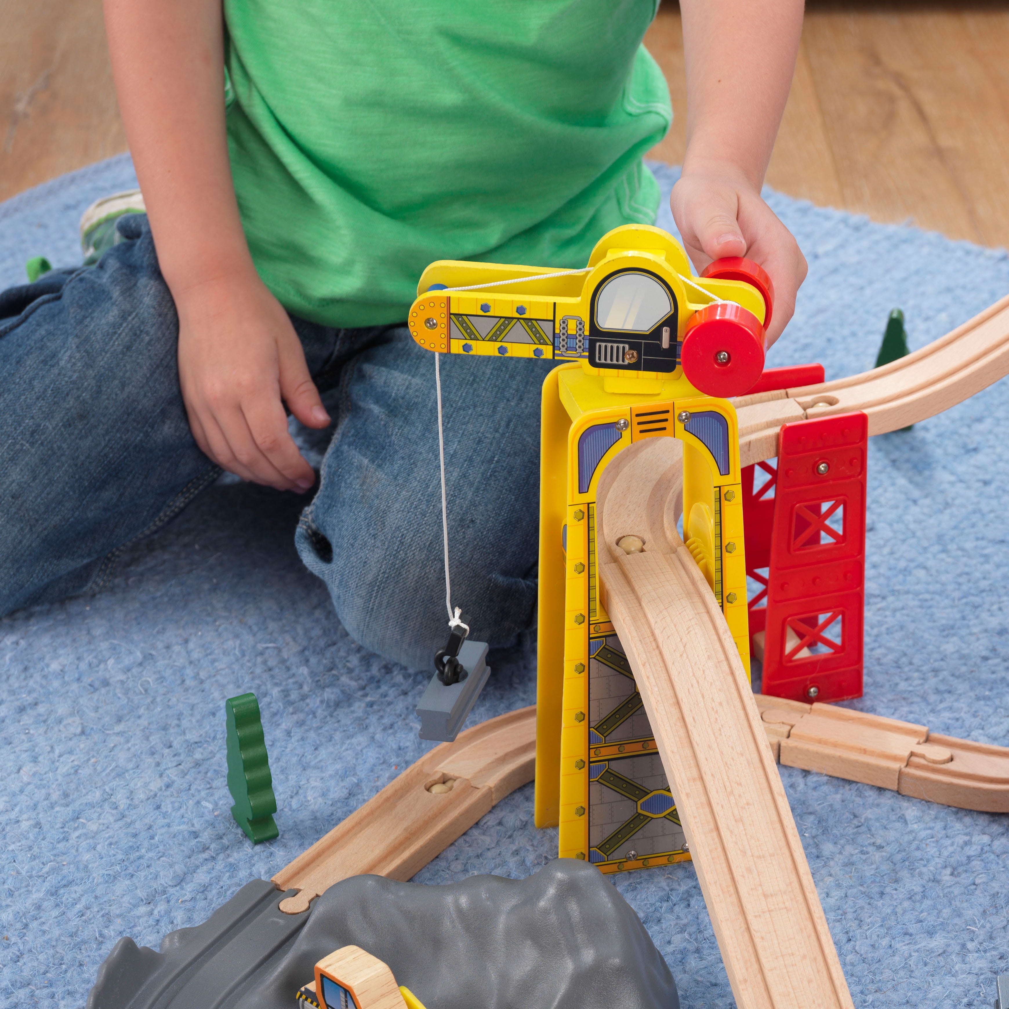 Circuit de train en bois enfant KidKraft ''Super Highway