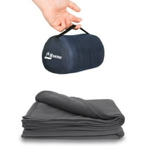 Litume Travel Blanket Lightweight and Breathable, 67 x 48 Soft Airplane Blanket for Travelers, Foldable Camping Sheet with Stuff Sack for Train, Camp, Traveling (Velvet / Fleece)